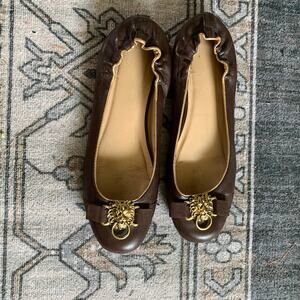 Lily Pultzers Ballets Brown Leather Flats Size 7.5